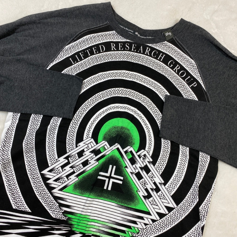 LRG Adult Heavy Mental Psychology Raglan Black Heather Long Sleeve Shirt L